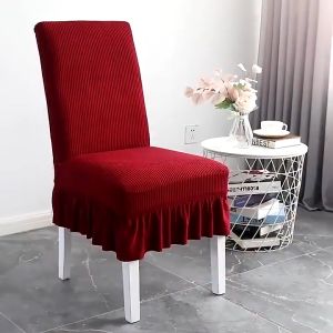 Stretch Elastic Thickened Skirt Chair Cover Sarung Kerusi Antifouling Protector Cover  Kitchen Banquet Chair Cover Protector Skirt