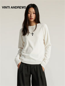 Tencel Slim Fit Round Neck Long Sleeve T-Shirt Blouse