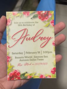 Debut 18th Birthday Invitation Card: Personalized & Customized Floral Invites