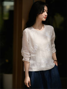 Heavy Embroidery Glitter Lace Hemp Women Outfit