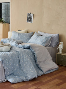 Country Fresh Floral Cotton Bedding Set 3-4 Pieces Dormitory Student Bed Sheet Cover Quilt Cover 1.8m Pure Cotton Bedding