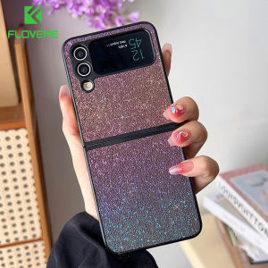 FLOVEME Glitter Gradient Flip Phone Case For Samsung Galaxy Z Flip 4 Flip 3 5G Bling Anti-fall TPU+PC Shockproof Back Cover For Galaxy Z Flip 4 Flip 3