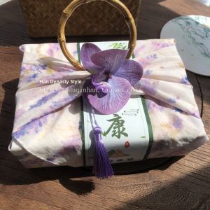 Pure Cotton Furoshiki Japanese Style Bento Wrap Towel Handkerchief Mooncake Wrapping Cloth Traditional Festival Gift Packaging