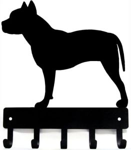 CIFbuy | CIFBUY Metal Wall Art Pit Bull Terrier Dog Key Holder Coat Rack For Keys Hats Wall Mount Hooks Home Decor Iron Sculpture