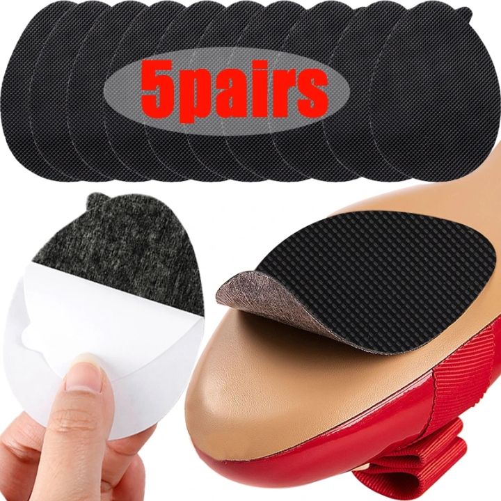 2/5pairs Insole Wearresistant Tendon Rubber Sole Nonslip Stickers High Heels Forefoot Anti