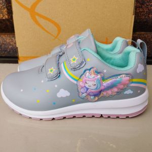 Sepatu Ando Ponytail Velcro Perekat Abu-abu Muda Hijau Toska Merah Muda Light Grey Turquoise Green Pink