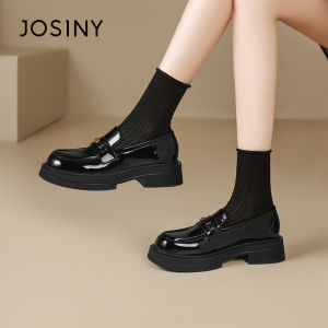 Black Thick Bottom Casual Loafers Womens Shoes Spring 2026 New Style Deep Mouth Chunky Heel Versatile Shoes Josiny Fashion