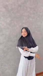 Hijab Bergo Hamidah Jersey Akrilik Size L | Hijab Sport | Hijab Instan Stylish
