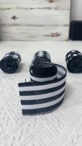 Halloween Christmas Plaid Satin Ribbons Black and White Diamond Check Ribbon for DIY Gift Craft Wrapping Bow Home Party Decor