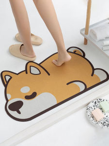 Quick Dry Cartoon Alien Soft Diatom Mud Mat Anti Slip Absorbent Bathroom Toilet Entrance Door Mat Home Use Floor Mat