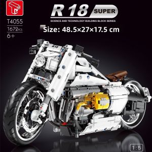 TAIGAOLE | Metallic Purple Motorbike Building Blocks Model