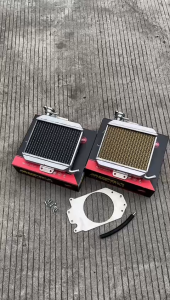 Radiator almunium MUPO GEN 2 Yamaha NMAX AEROX OLD 2015 - 2020 ALL NEW NMAX AEROX 2021 - 2025 GRATIS BRECKET MOUNTAIN TUTUP RADIATOR NMAX 155 Standard Non ABS Facelift 2016 2017 2018 2019 Aerox 155 Connected RADIATOR NMAX NEO TURBO RADIATOR AEROX ALPHA