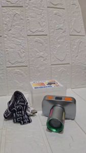 Senter Kepala Zoom Teleskopic BYZ-779 Cahaya Putih Cas USB Type-C headlamp Zoom penerangan Outdoor