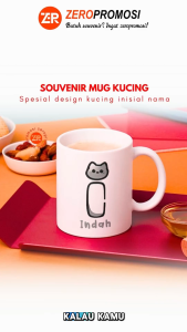 Mug Custom Inisial Kucing Request Nama Bisa Satuan