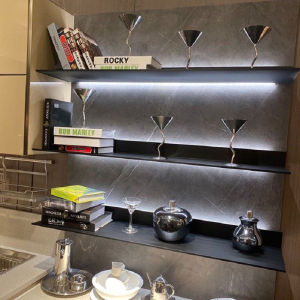 Single Shelf Metal Luminous Wall-Mounted Display Rack with Light Clapboard Decoration Shelf Storage LED Wall-Mounted Storage Rack