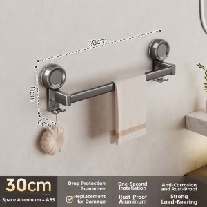 YIXUAN | Suction Cup No-Drill Folding Bathroom Towel Rack