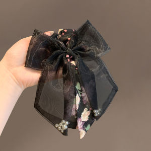 French Style Floral Lace Pearl Hair Ties Romantic Sweet High End Feeling Hair Bands for Bun Headscarves And Ear Covers