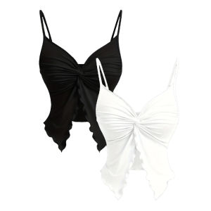 2 Chiếc Y2K Áo Yếm Ren Nữ Tank Top Thẩm Mỹ Harajuku Thời Trang Vintage Thường Ngày Phù Hợp Với Mọi Trang Phục Dạo Phố Polyester Elastane Pha Trộn