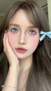 DUOXIU | DUOXIU 1 Đôi Hoa Văn Độc Đáo Màu Sắc Kính Áp Tròng Xanh Nâu Cho Làm Đẹp Mắt Học Sinh Cosplay Cận Thị Hàng Năm Dùng Một Lần HEMA-NVP