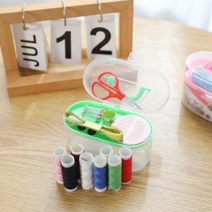 ZHENG FU | Sewing Kit Box with Small Pins Scissors Threads Colorful Thread Tape Measure Storage Box Snaps Buttons