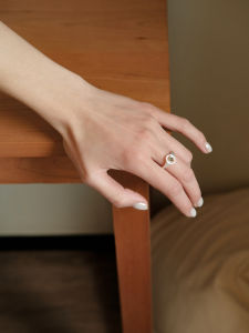 Meuri Minimalist Ins Hollow out Green Zircon Open Ring for Women Elegant Simple Style Fashion Jewelry Accessory