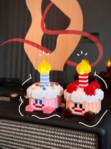 ZHBO Mainan Balok Susun Mini Kue Ulang Tahun Mainan Blok Balok Susun Cake Hadiah Lucu