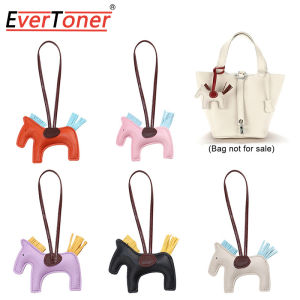 EverToner Fashion PU Leather Horse Keychain Handmade Pony Charm Accessories Key Chains for Women Bag Key Ring