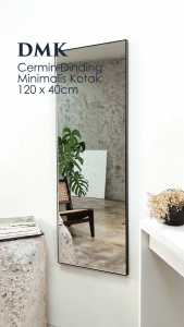 Astare Cermin Dinding Minimalis 123x44cm - Gratis Packing Kayu