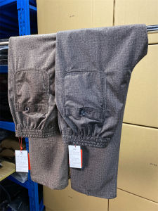 Gold Velvet Middle-Aged and Elderly Loose Plaid Casual Pants Straight-Leg Trousers Brand Elastic Waist New Chinese Tang Pants Men D22