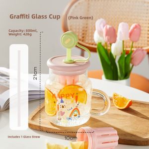 CAROTE | Straw High Aesthetics Office Tea Water Separation Glass Cup
