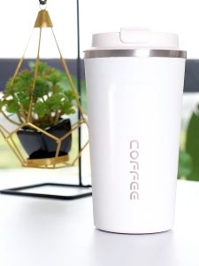 Ly uống cà phê bằng inox 304 loại 2 lớp có nắp thông minh kín nước chuyên dùng uống cà phê uống trà đa năng có