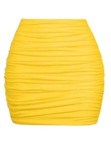 กระโปรงทรงเอเข้ารูปสีพื้นสำหรับผู้หญิง ทรงเข้ารูป เอวสูง ผ้าโพลีเอสเตอร์ กระโปรงสั้น ทรงเข้ารูป ทรงเข้ารูป