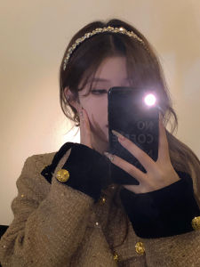 Retro Elegant Diamond Ins Hairband Small Fragrance Style Party Banquet Goddess Gathering Fashionable Accessory Hairband