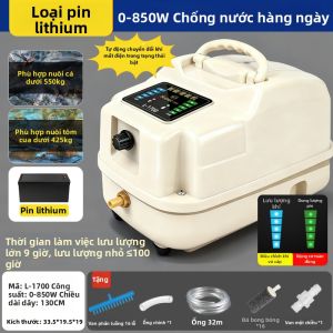 Máy Bơm Oxy DABINGYANG Cỡ Lớn Cho Hồ Cá và Hải Sản Dung Lượng Lớn Dùng Pin Lithium AC/DC