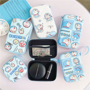 Blue Cartoon Earphone Cable Storage Bag Data Cable Charger Head Organizer Box Portable Power Bank Coin Sorting Pouch