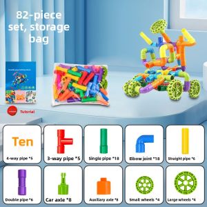 JIFANPAUL | Educational Water Pipe Building Blocks Toy for 2-6 Year Olds