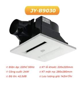 Quạt Thông Gió Âm Trần JY-B9030 JYE-Đài Loan Công suất 24W (Bảo hành 2năm).