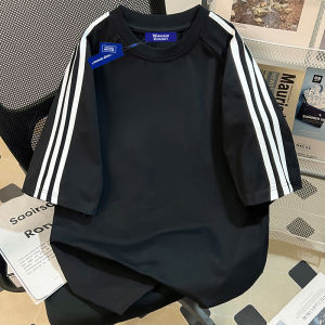 Wassupuonse Mens Loose Fit Short Sleeve T-Shirt Summer New Style Casual Letter Print Top Breathable Pure Cotton round Neck