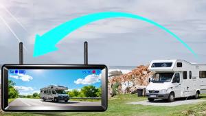 Wireless Solar Powered Energy Magnet Reverse Backup Camera with 7" Rear View DVR Recording Monitor for Camper/Truck/Trailer..
