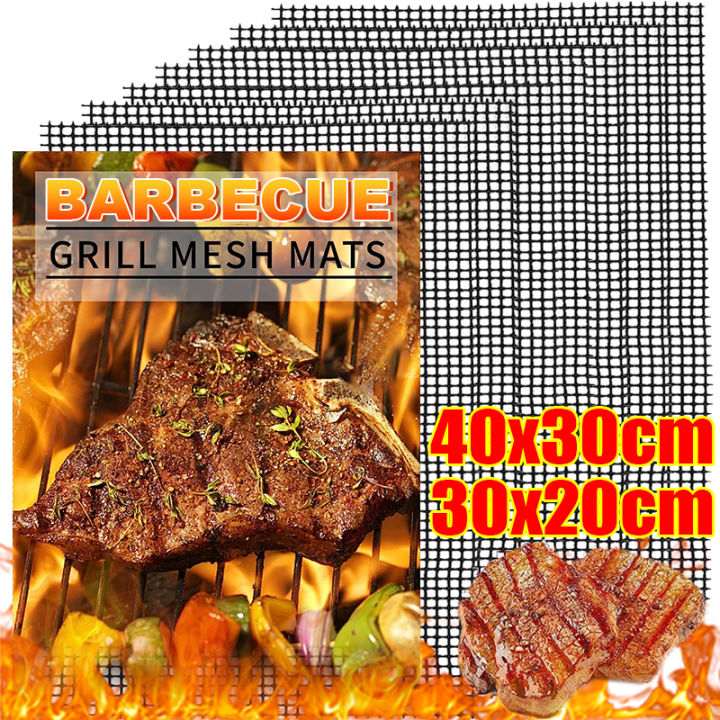 40x30cm Nonstick BBQ Grilling Mesh Mat Reusable Heat Resistance