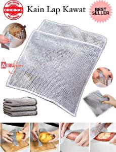 (BISA COD) PROMO Kain Lap Kawat Bentuk Persegi / Kain Lap Kawat 2 Sisi / Kain Lap Pembersih Serbet Kawat / Lap Kawat Pembersih Kerak Noda Panci Piring Kompor / Kawat Cuci Piring / Lap Kawat Dapur Sebaguna