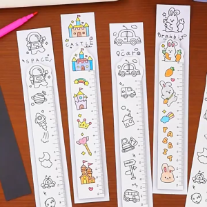 1PCS Cartoon Graffiti Magnetic Bookmark Ruler School Stationery