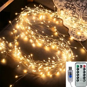 3/6/9M USB Power LED Firecracker String Lights Remote Control Garland Fairy Lights for Wedding Party Garden Christmas Decoration