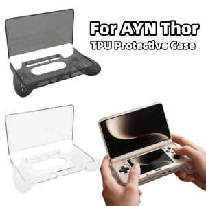 For AYN THOR Case TPU Transparent Soft Handheld Game Console Shell Flip Protective Game Device Cover For THOR Gaming Accessory