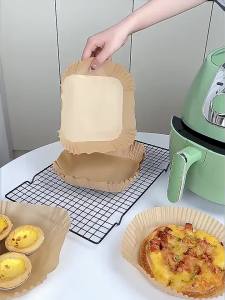 FDA Certified Square Air Fryer Special Paper Oil-Absorbing Paper Silicone Oil Paper Air Fryer Mat Paper