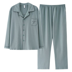 Bộ đồ ngủ nam MiiOW vải cotton dài tay.