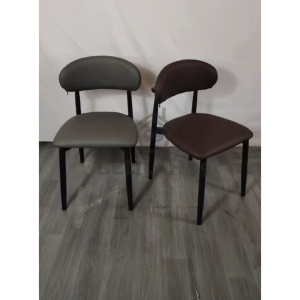 PU Leather Dining Chair Modern Luxury Metal Frame Restaurant Cafe Dressing Chair 41x49x78cm Ergonomic Self Assembly