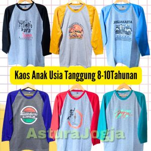 ASTURAJOGJA Kaos Anak 8-10 Tahun Lengan Panjang Khas Jogja || Souvenir Oleh Oleh Malioboro