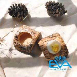 Rustic Wood Candle Tray khay Để Nến Gỗ Hình Khúc Gỗ Thiên Nhiên Trang Trí