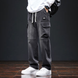 กางเกงยีนส์ทรงหลวมขาตรงสำหรับผู้ชาย กางเกงขายาวทรงหลวมสไตล์อเมริกัน กางเกงขายาวทรงหลวมสำหรับผู้ชาย ฤดูใบไม้ผลิและฤดูร้อน